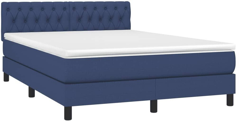 vidaXL Box spring bed with mattress & LED 140x200cm fabric (3133403)