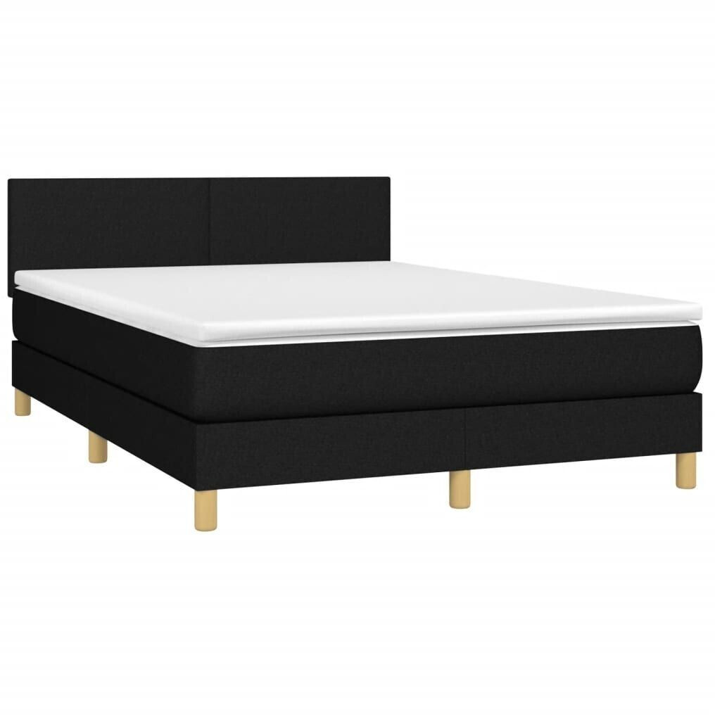 vidaXL Box spring bed with mattress & LED 140x200cm fabric (3133559)