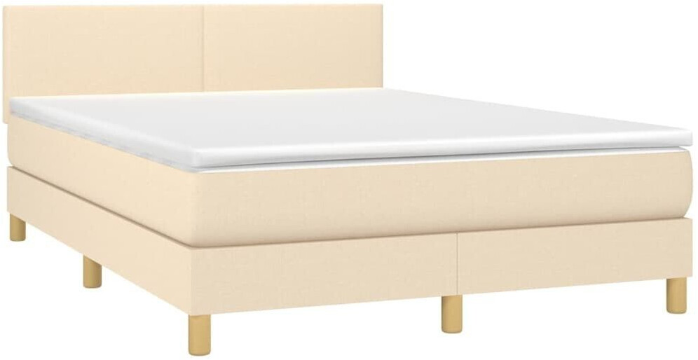 vidaXL Box spring bed with mattress & LED 140x200cm fabric (3133562)