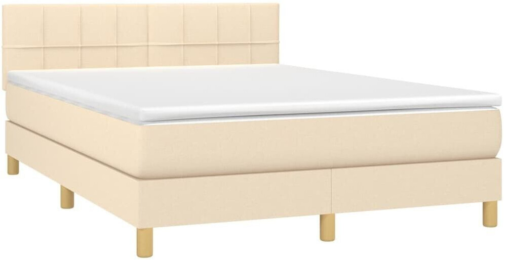 vidaXL Box spring bed with mattress & LED 140x200cm fabric (3133722)