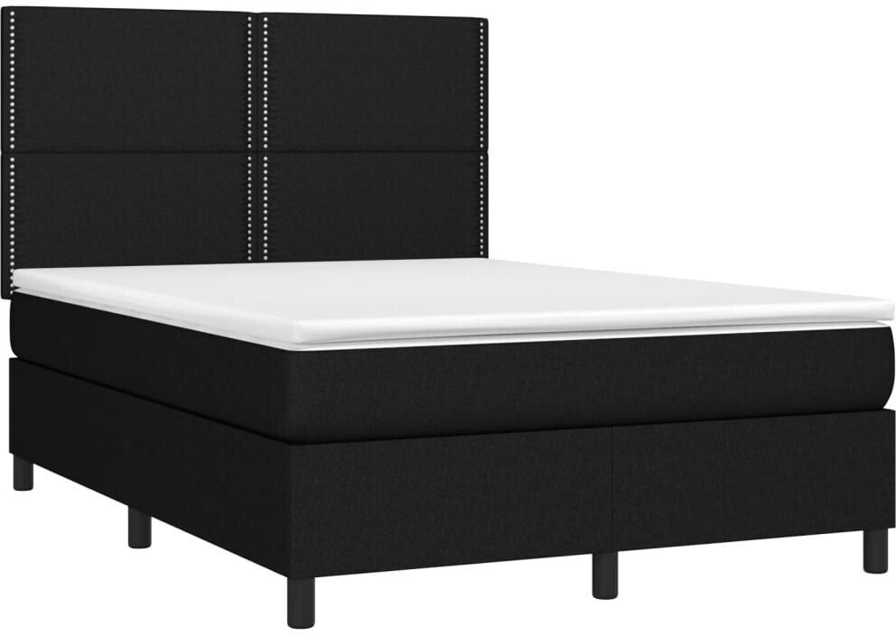 vidaXL Box spring bed with mattress & LED 140x200cm fabric (3134799)