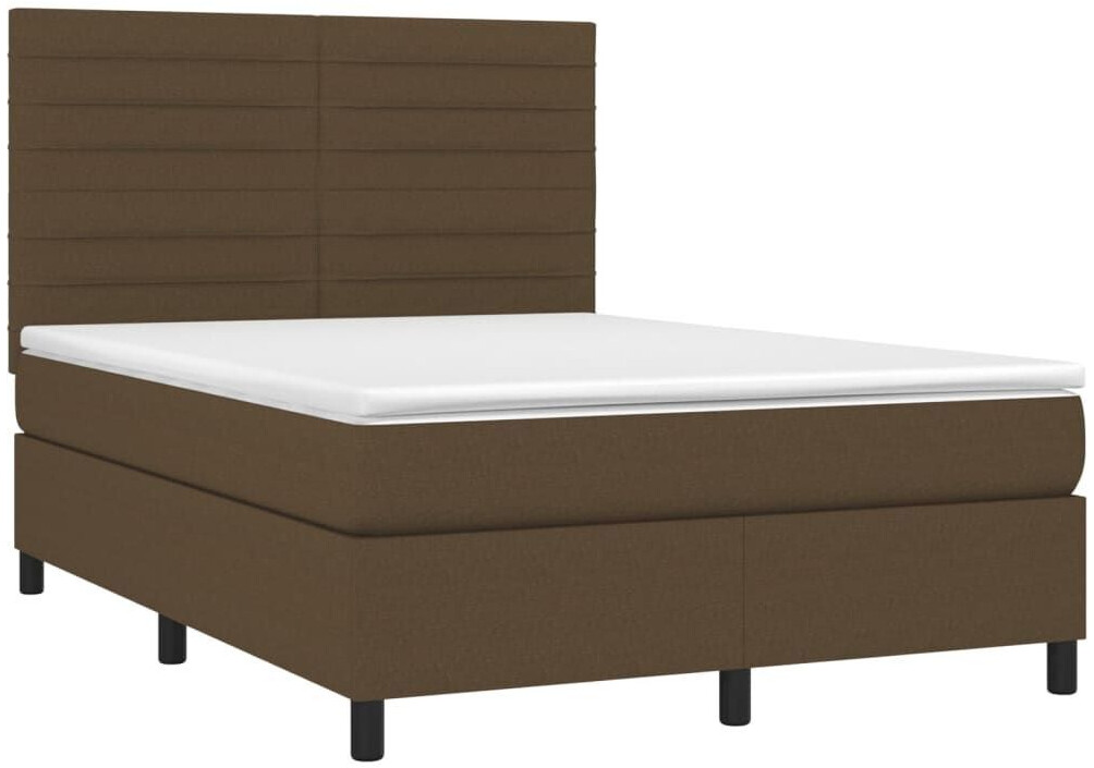 vidaXL Box spring bed with mattress & LED 140x200cm fabric (3134960)