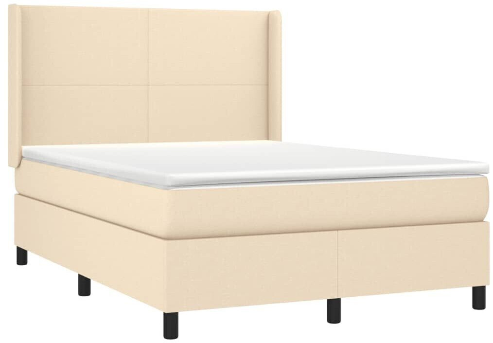 vidaXL Box spring bed with mattress & LED 140x200cm fabric (3138162)