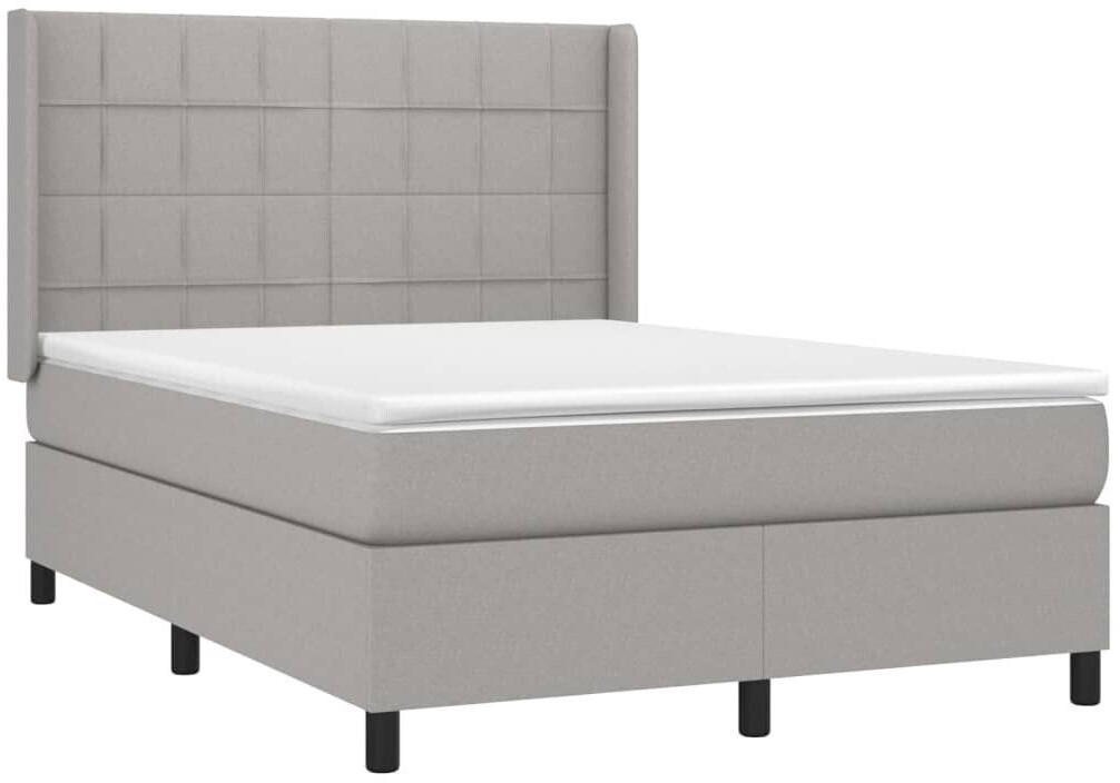 vidaXL Box spring bed with mattress & LED 140x200cm fabric (3138317)