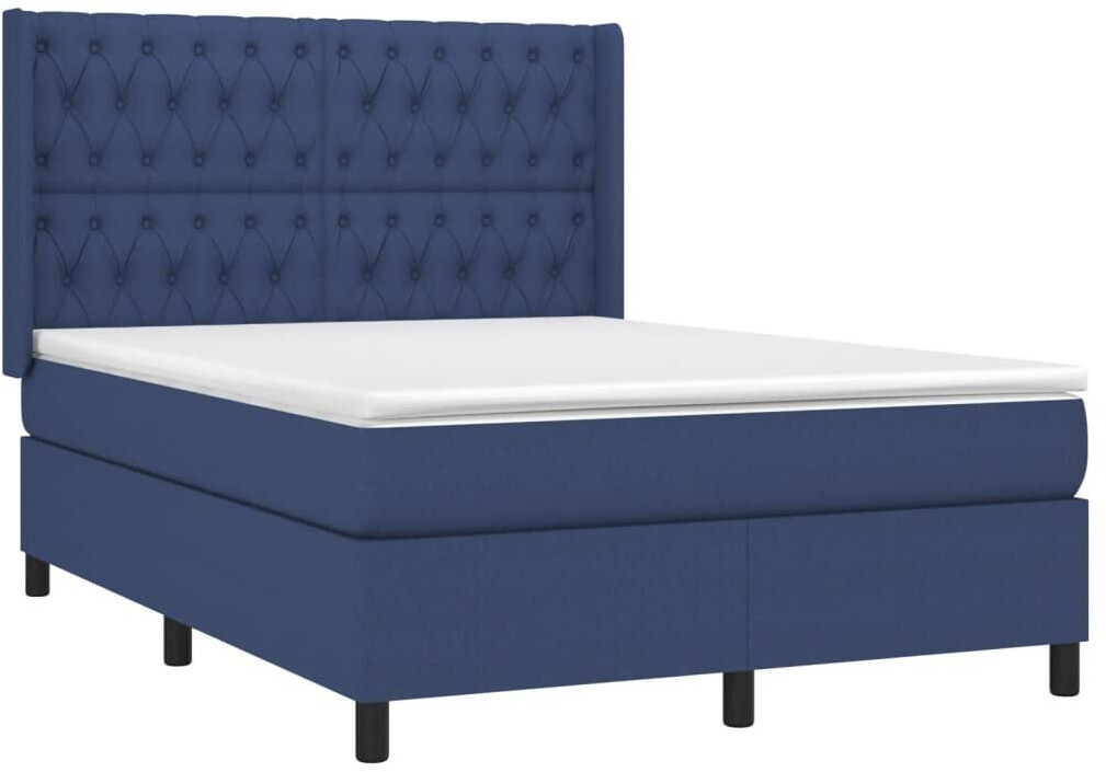 vidaXL Box spring bed with mattress & LED 140x200cm fabric (3138563)