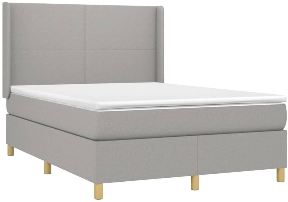 vidaXL Box spring bed with mattress & LED 140x200cm fabric (3138717)