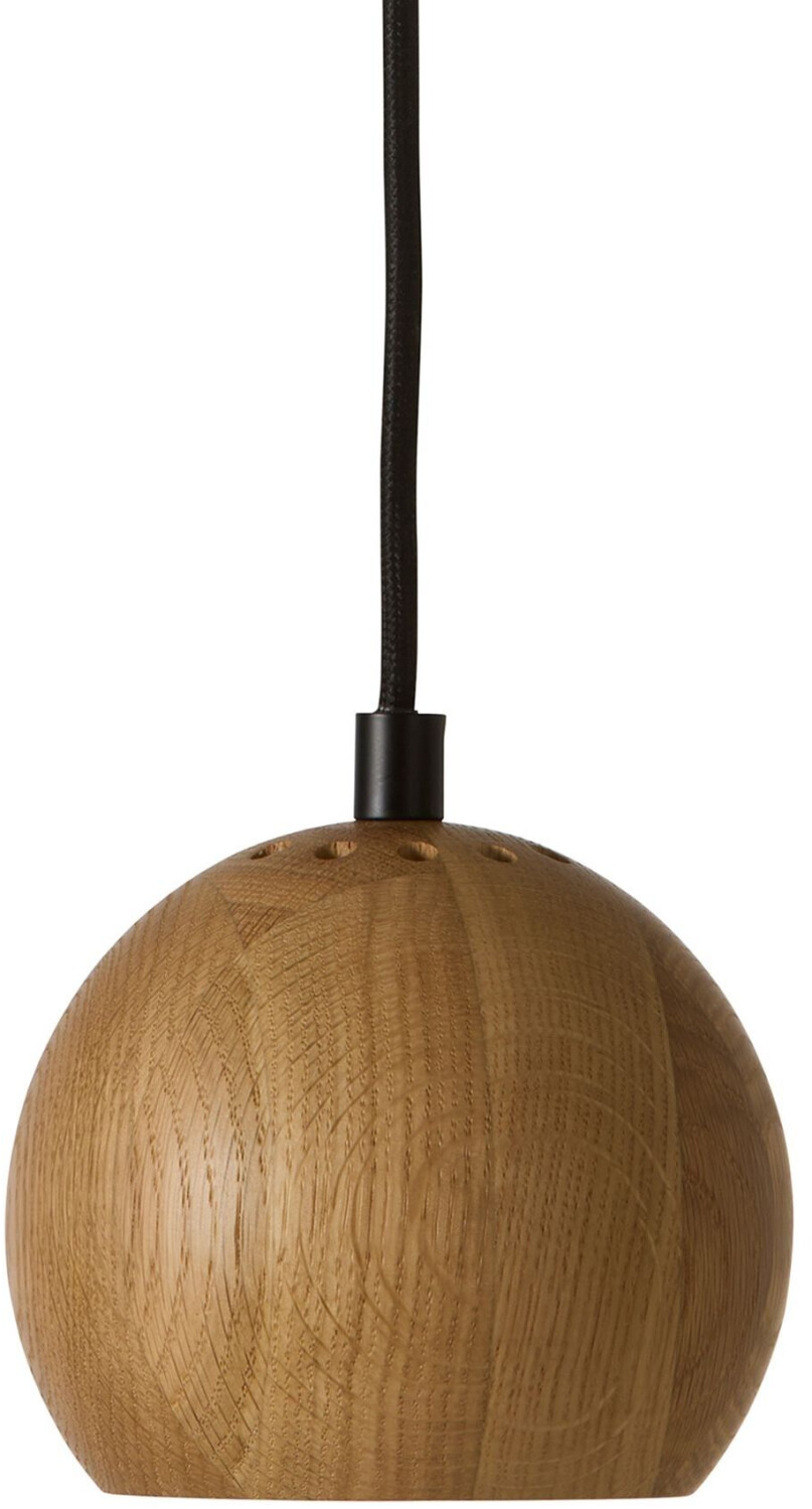 Frandsen Ball pendant light Ø12cm HxØ 10x12cm/textile cable canopy oak black