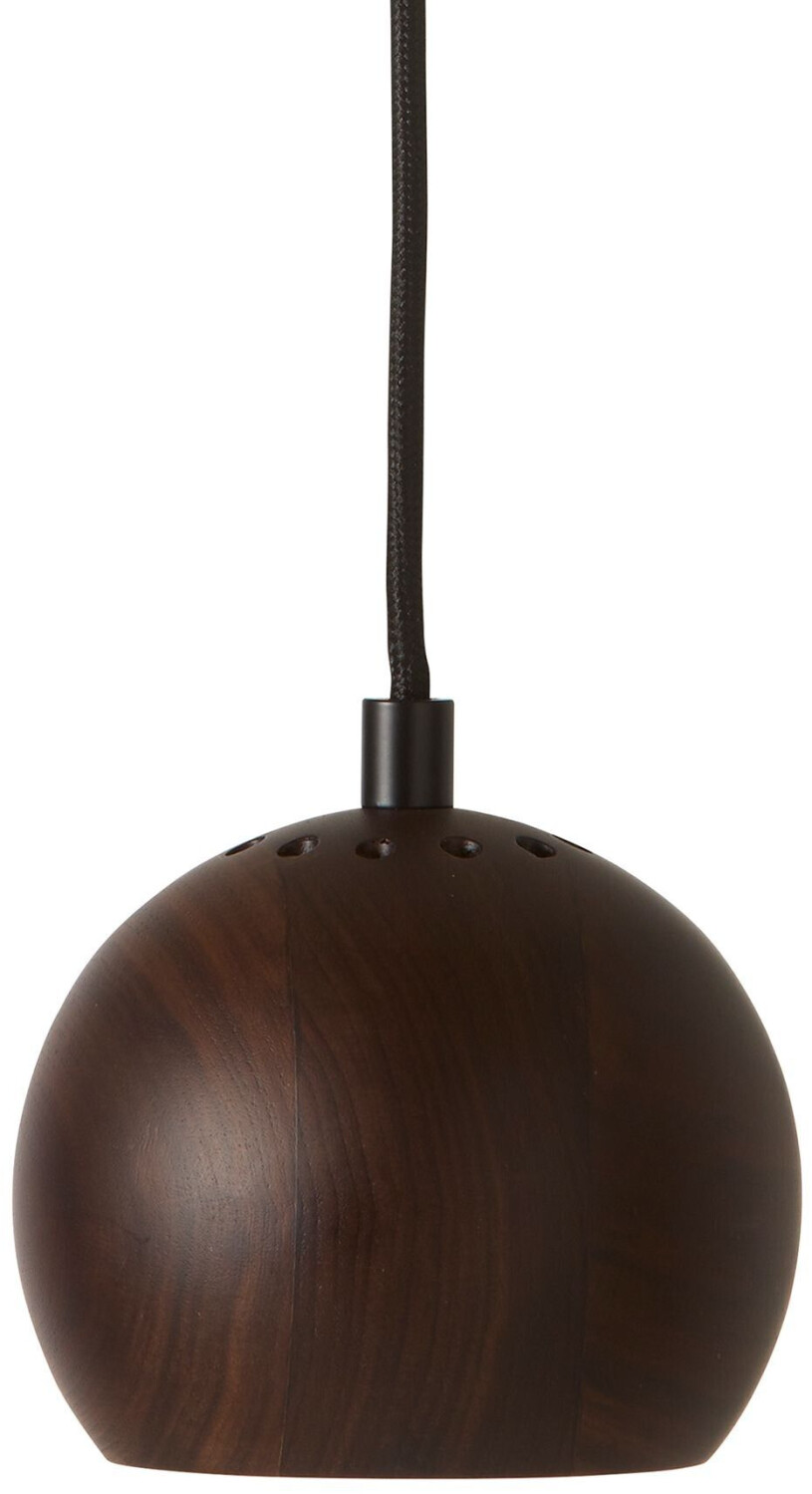 Frandsen Ball pendant light Ø12cm HxØ 10x12cm/textile cable black/canopy walnut/matt/