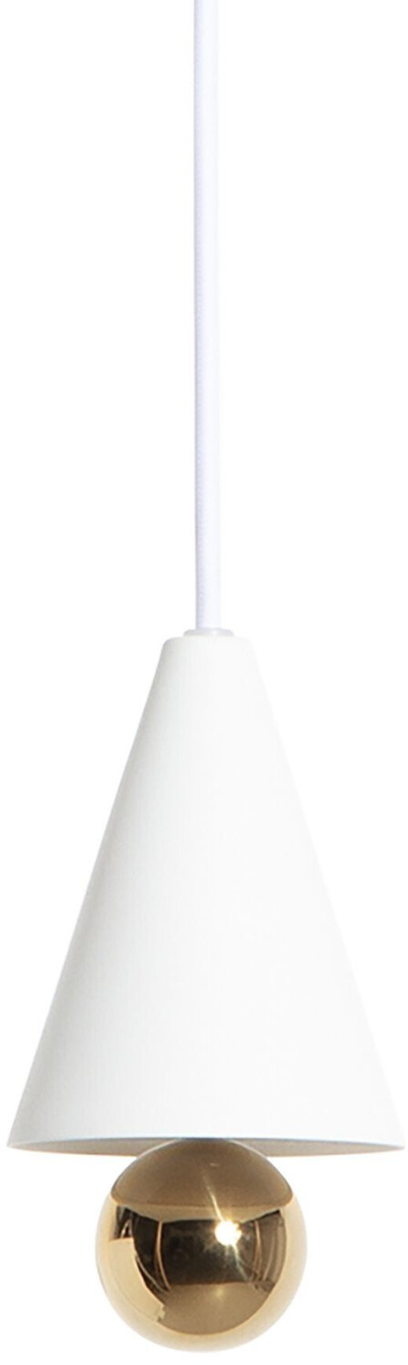 Petite Friture Cherry LED pendant light XS white & gold/matt grained powder-coated HxØ17x9.3cm white