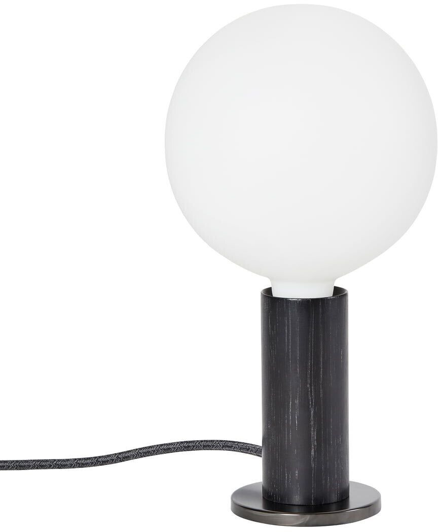 Tala Blackened Oak Knuckle table lamp with Sphere IV white/black oak/gray/polished gunmetal