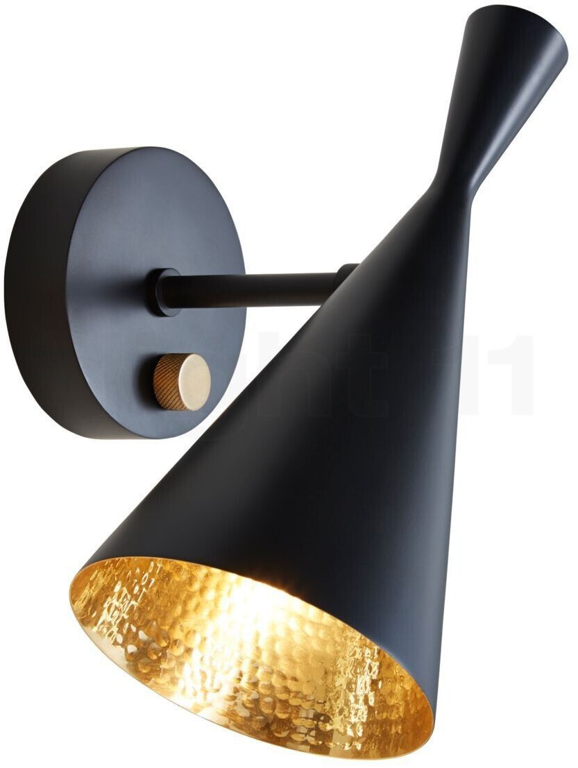 Tom Dixon Beat Wall Black wall light HxD 28.5x22.5cm black/brass interior/lacquered