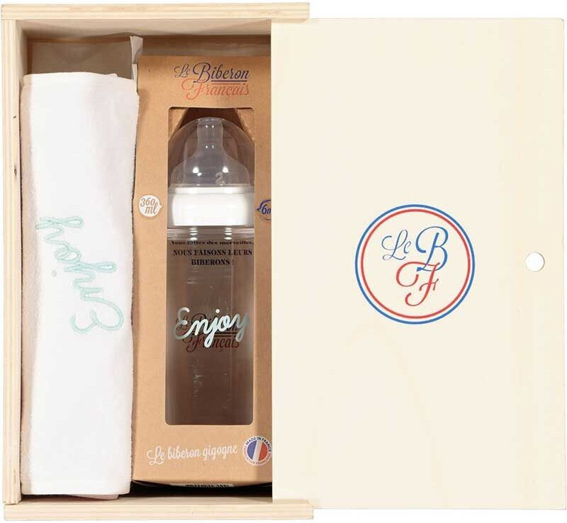 Le biberon français Coffret biberon 360 ml + bavoir Enjoy