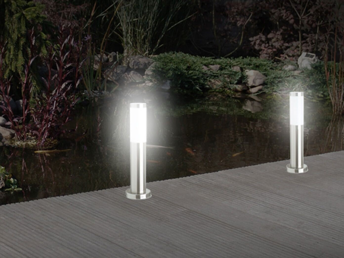 Ranex Gartenpfosten Set Edelstahl 45cm, Wegeleuchten Sockelleuchten ...