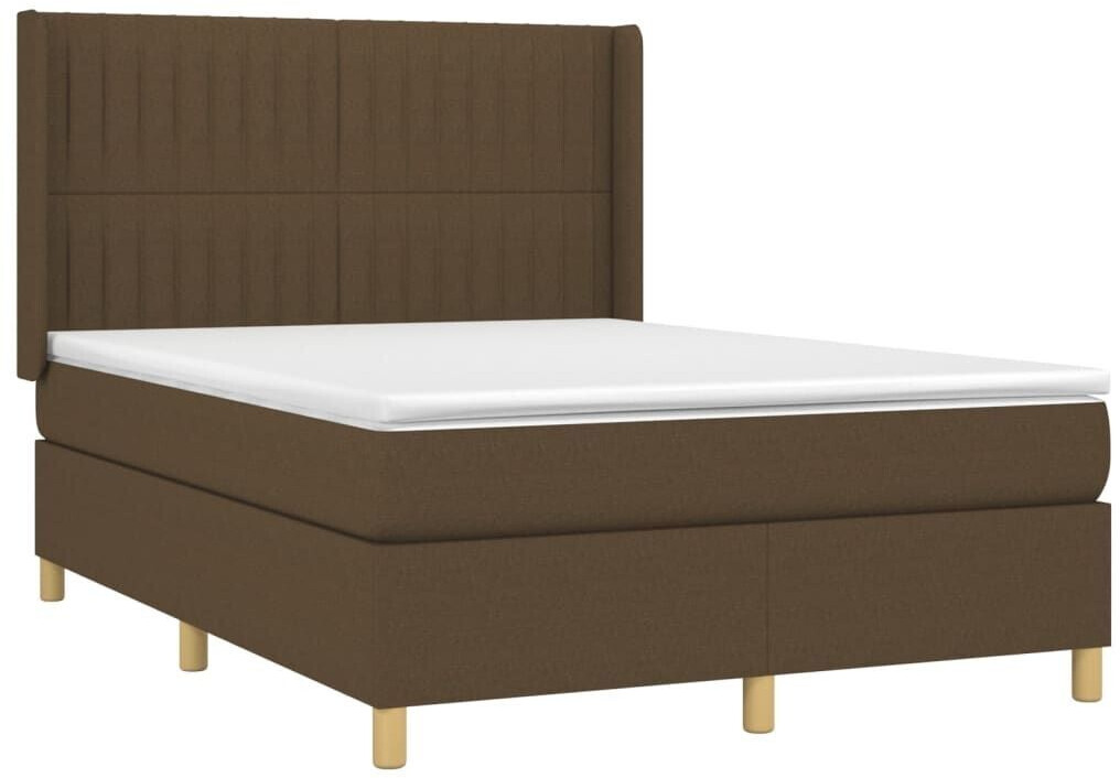 vidaXL Box spring bed with mattress & LED 140x200cm fabric (3139040)