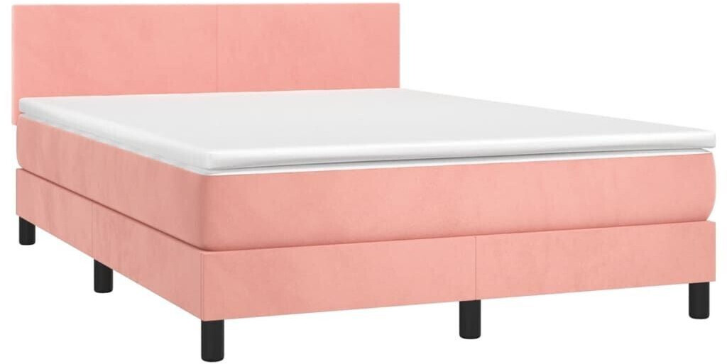 vidaXL Box spring bed with mattress & LED 140x200cm velvet (3134290)