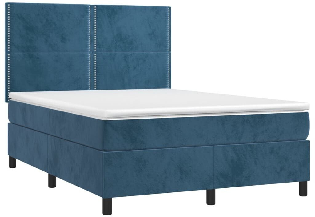 vidaXL Box spring bed with mattress & LED 140x200cm velvet (3136069)