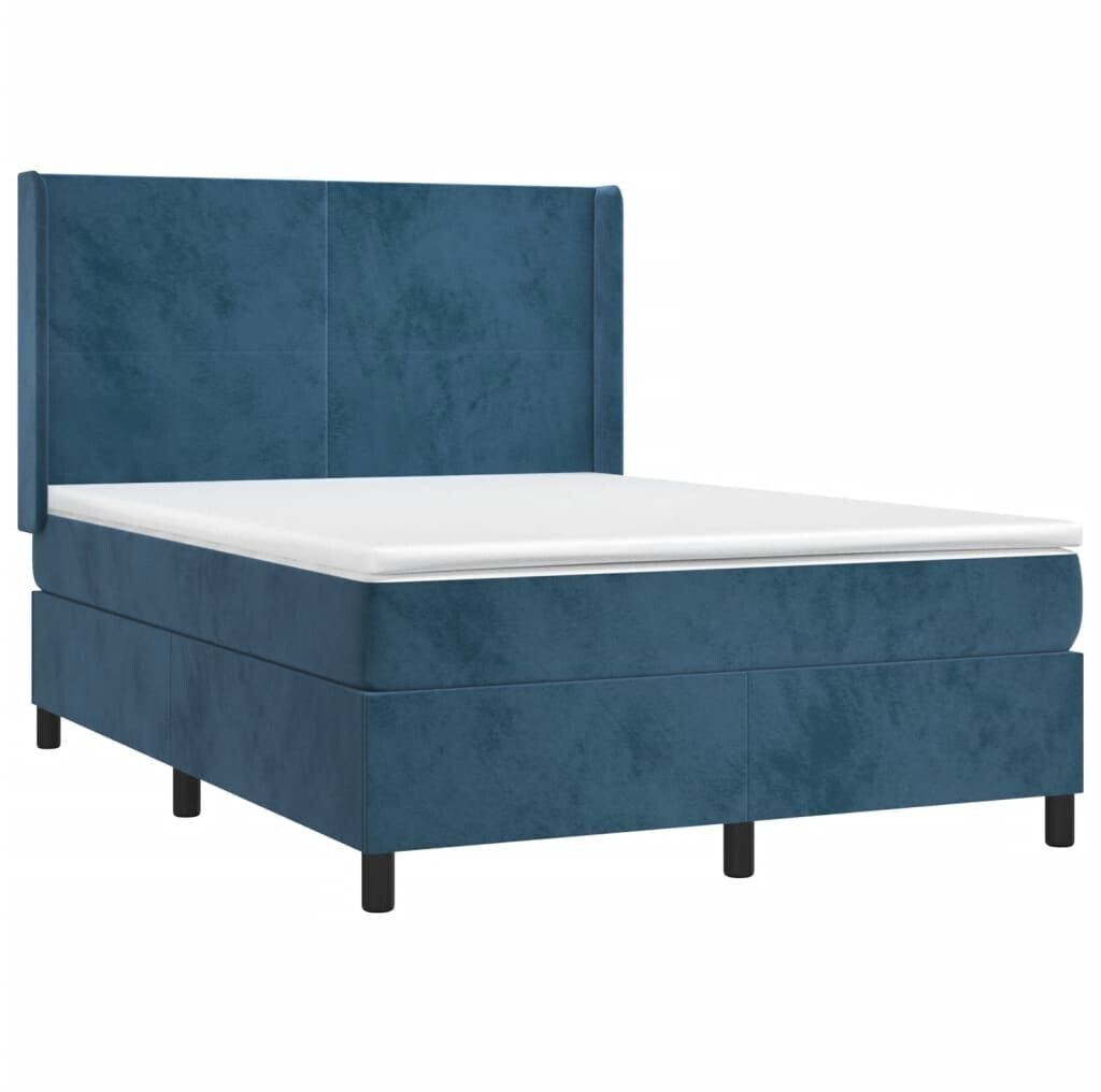 vidaXL Box spring bed with mattress & LED 140x200cm velvet (3139449)
