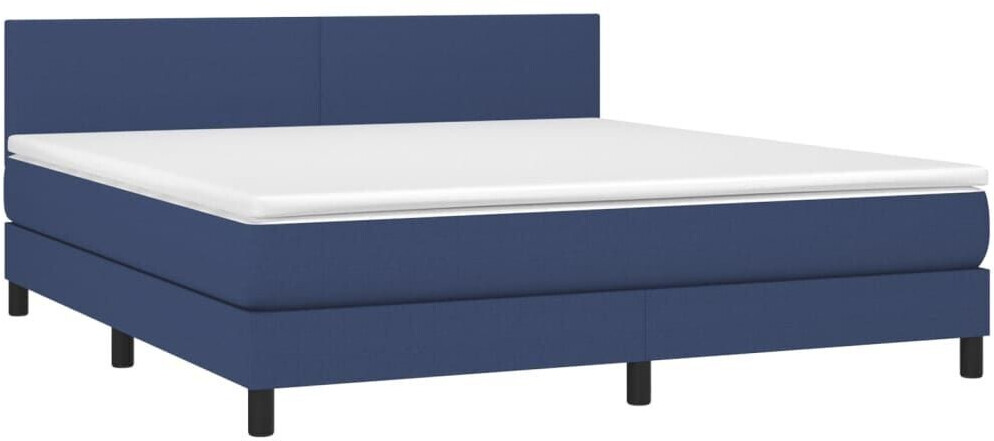 vidaXL Box spring bed with mattress & LED 160x200cm fabric (3133011)