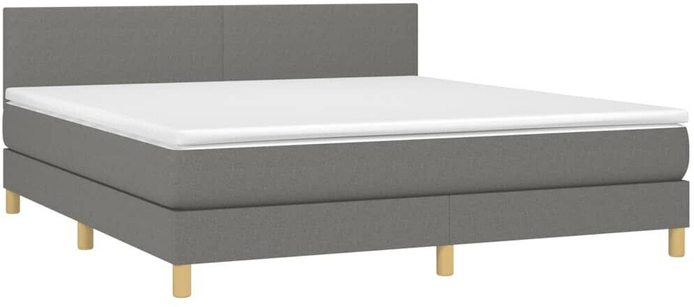 vidaXL Box spring bed with mattress & LED 160x200cm fabric (3133566)