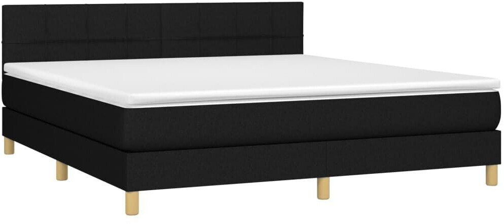 vidaXL Box spring bed with mattress & LED 160x200cm fabric (3133727)