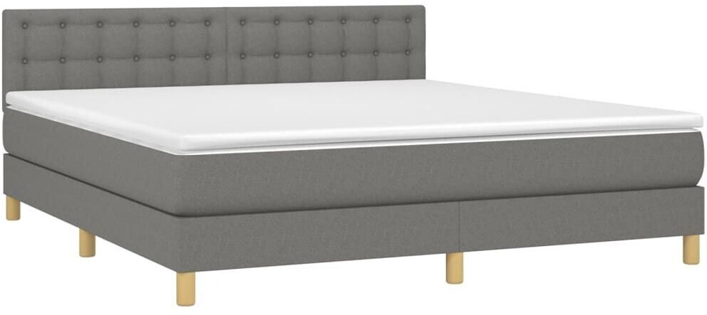 vidaXL Box spring bed with mattress & LED 160x200cm fabric (3134046)