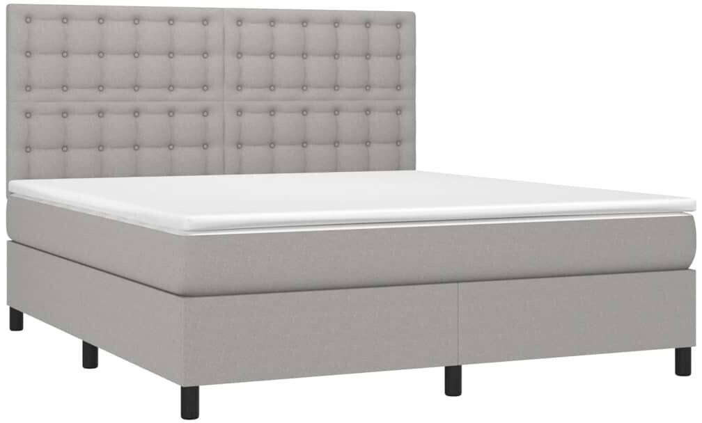 vidaXL Box spring bed with mattress & LED 160x200cm fabric (3135205)