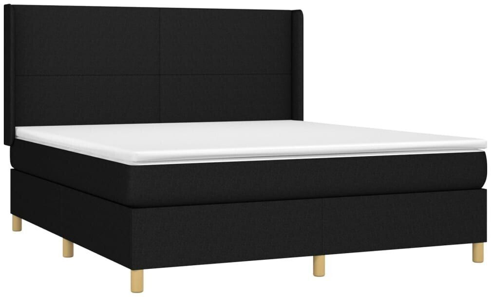 vidaXL Box spring bed with mattress & LED 160x200cm fabric (3138727)