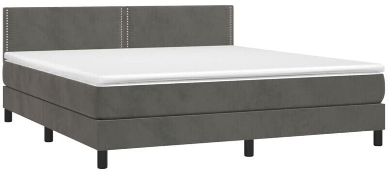 vidaXL Box spring bed with mattress & LED 160x200cm velvet (3134352)