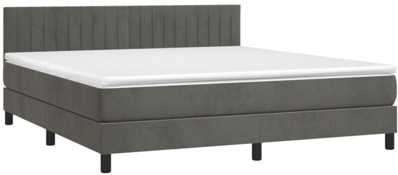 vidaXL Box spring bed with mattress & LED 160x200cm velvet (3134532)