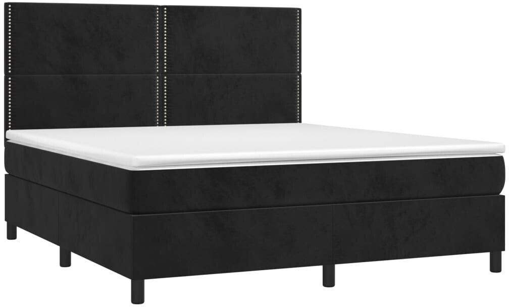 vidaXL Box spring bed with mattress & LED 160x200cm velvet (3136073)