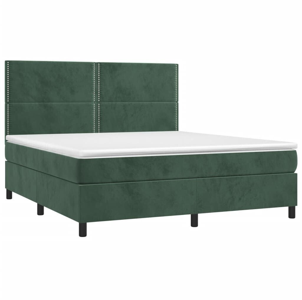 vidaXL Box spring bed with mattress & LED 160x200cm velvet (3136074)