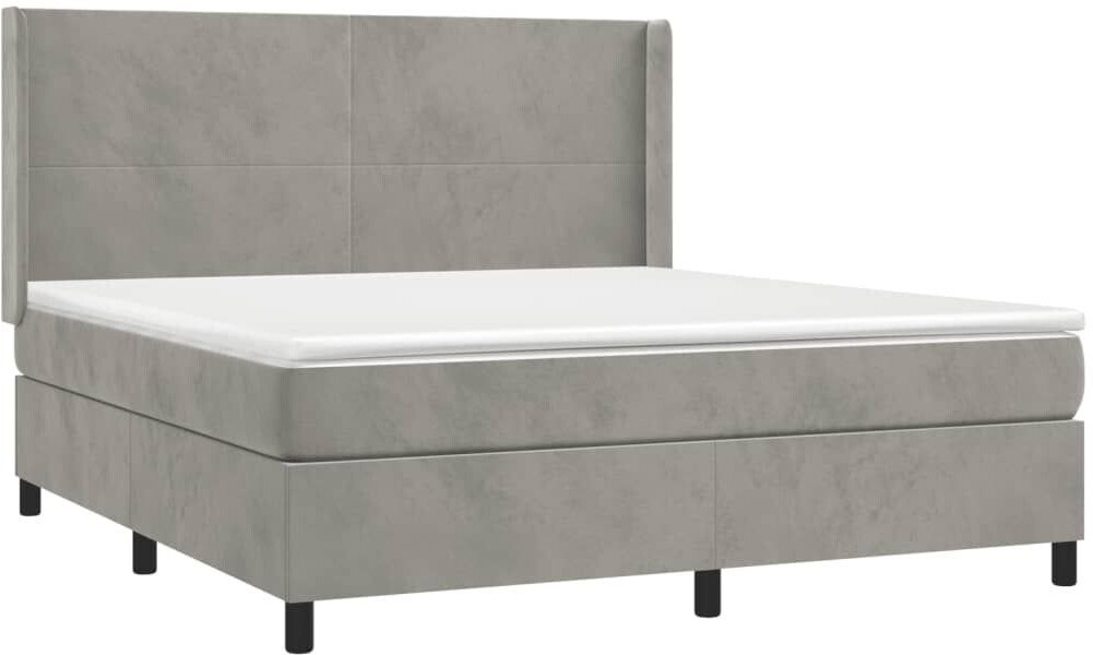 vidaXL Box spring bed with mattress & LED 160x200cm velvet (3139451)
