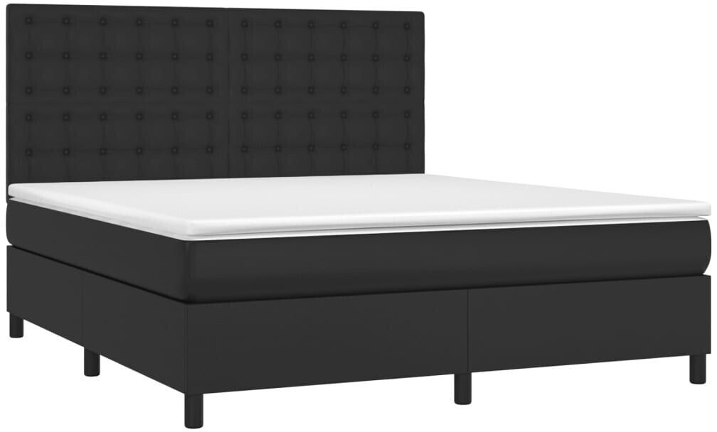 vidaXL Box spring bed with mattress & LED 180x200cm artificial leather (3135957)