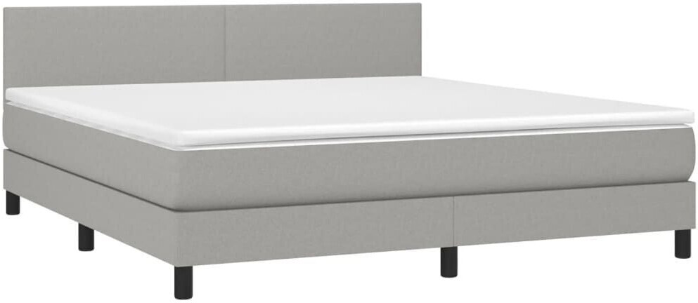 vidaXL Box spring bed with mattress & LED 180x200cm fabric (3133013)