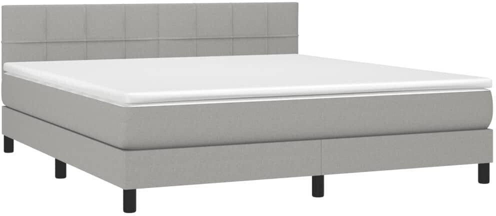 vidaXL Box spring bed with mattress & LED 180x200cm fabric (3133173)