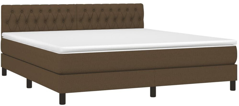 vidaXL Box spring bed with mattress & LED 180x200cm fabric (3133416)