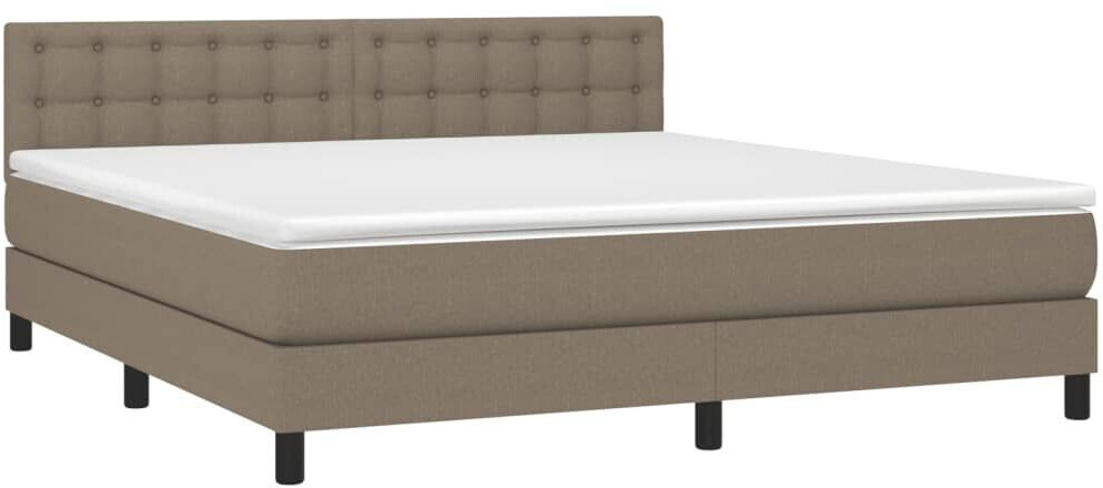 vidaXL Box spring bed with mattress & LED 180x200cm fabric (3133497)