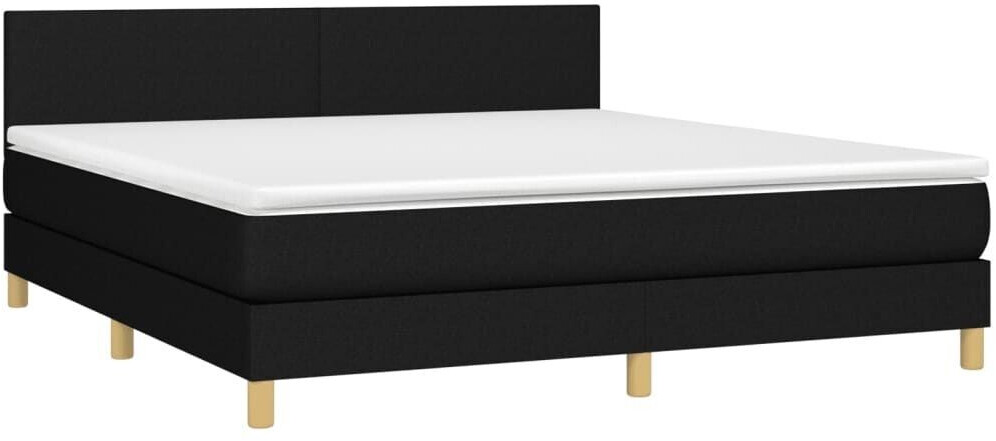 vidaXL Box spring bed with mattress & LED 180x200cm fabric (3133575)