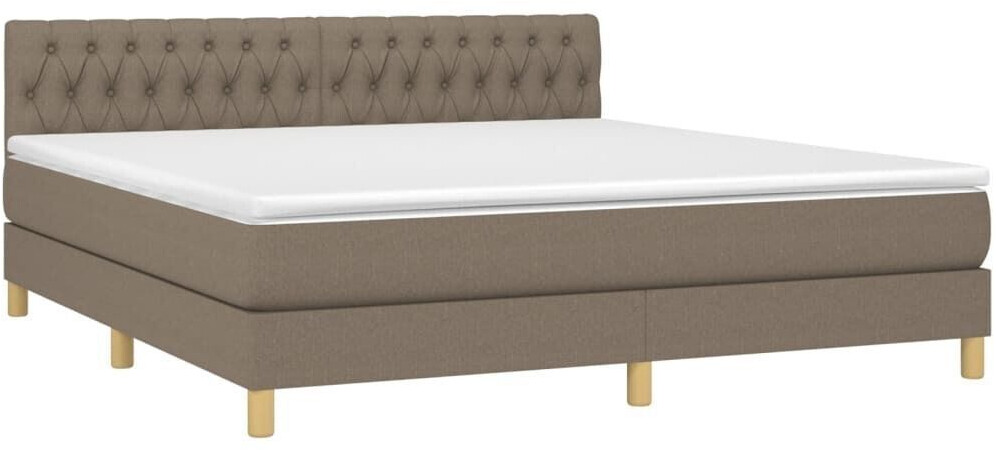 vidaXL Box spring bed with mattress & LED 180x200cm fabric (3133977)