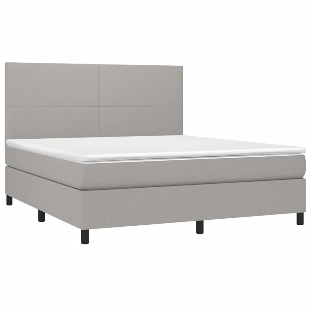 vidaXL Box spring bed with mattress & LED 180x200cm fabric (3134733)