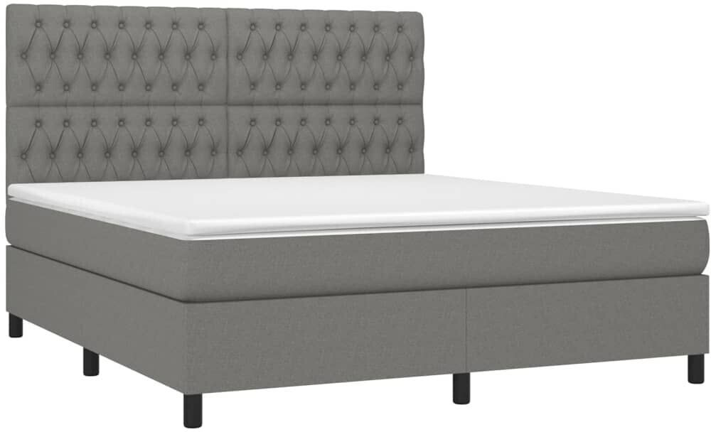 vidaXL Box spring bed with mattress & LED 180x200cm fabric (3135134)