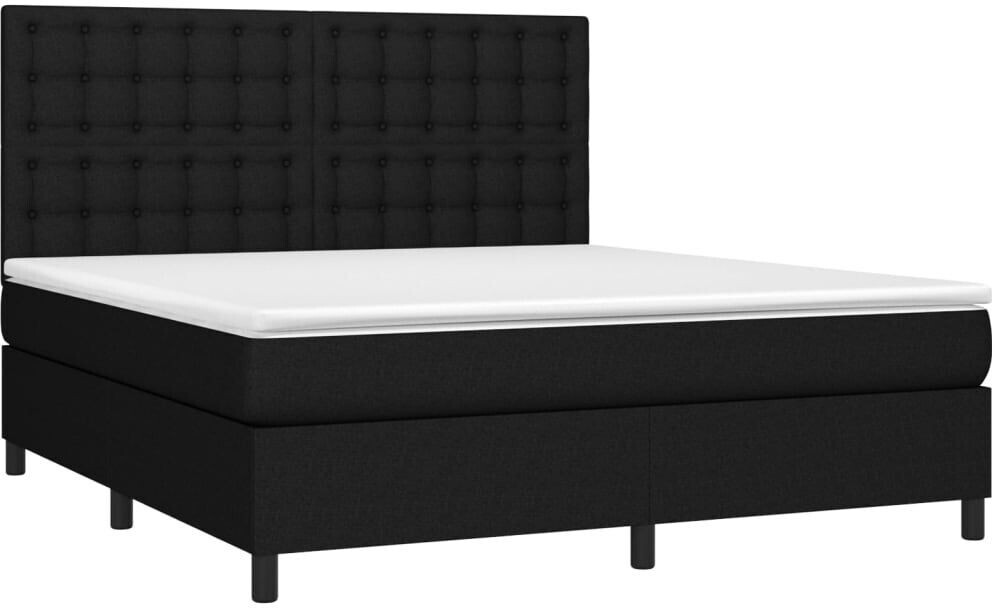 vidaXL Box spring bed with mattress & LED 180x200cm fabric (3135215)