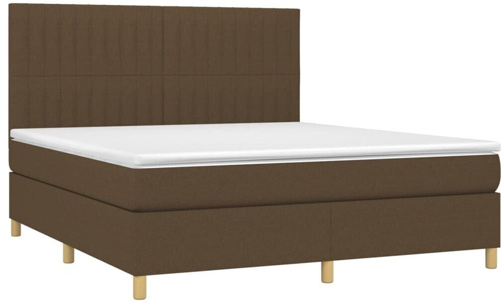vidaXL Box spring bed with mattress & LED 180x200cm fabric (3135616)