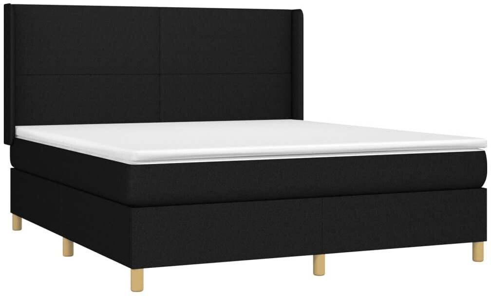 vidaXL Box spring bed with mattress & LED 180x200cm fabric (3138735)