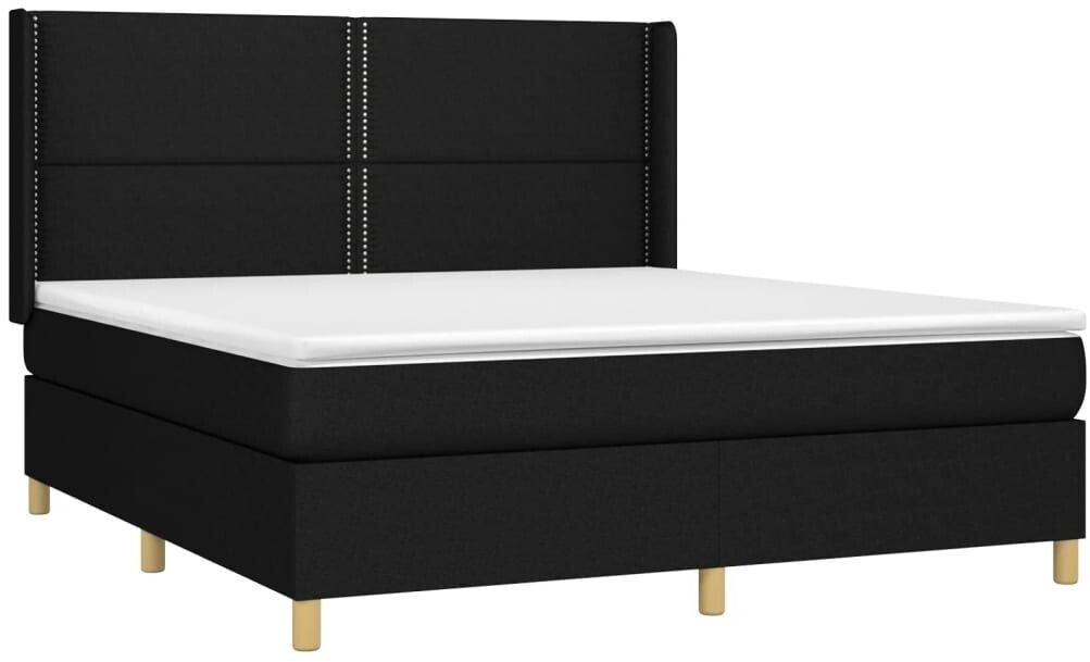 vidaXL Box spring bed with mattress & LED 180x200cm fabric (3138815)