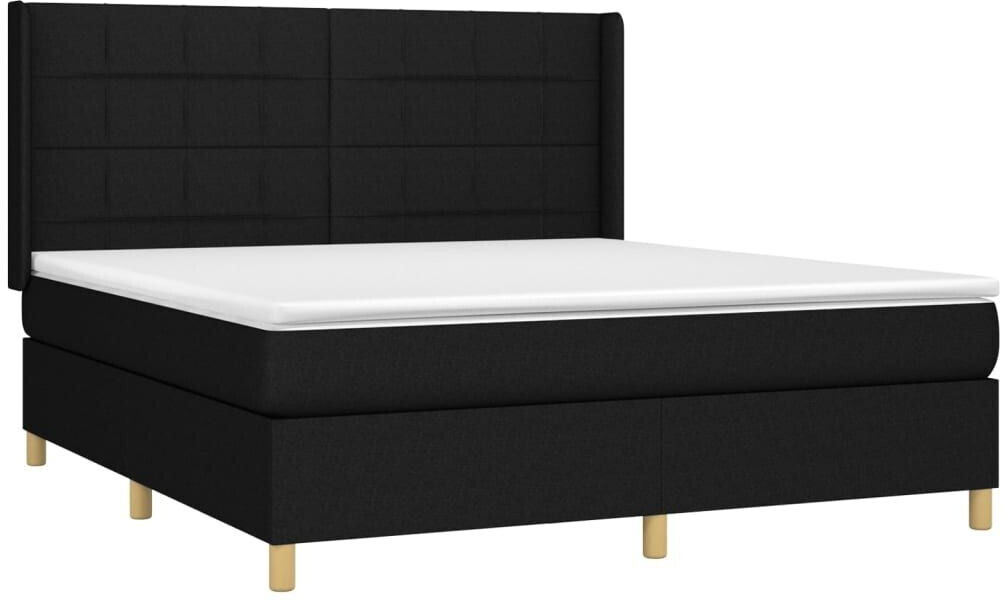 vidaXL Box spring bed with mattress & LED 180x200cm fabric (3138895)
