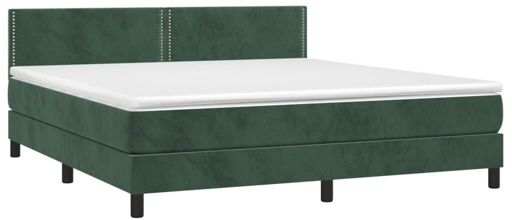 vidaXL Box spring bed with mattress & LED 180x200cm velvet (3134360)