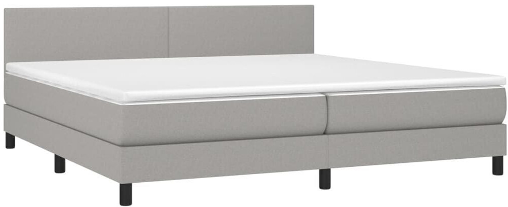 vidaXL Box spring bed with mattress & LED 200x200cm fabric (3133021)