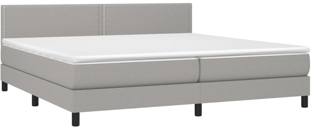 vidaXL Box spring bed with mattress & LED 200x200cm fabric (3133101)