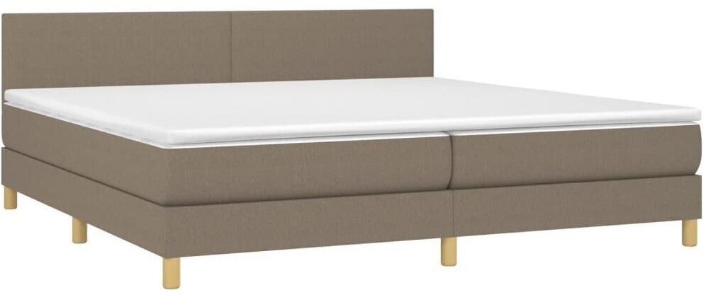 vidaXL Box spring bed with mattress & LED 200x200cm fabric (3133585)